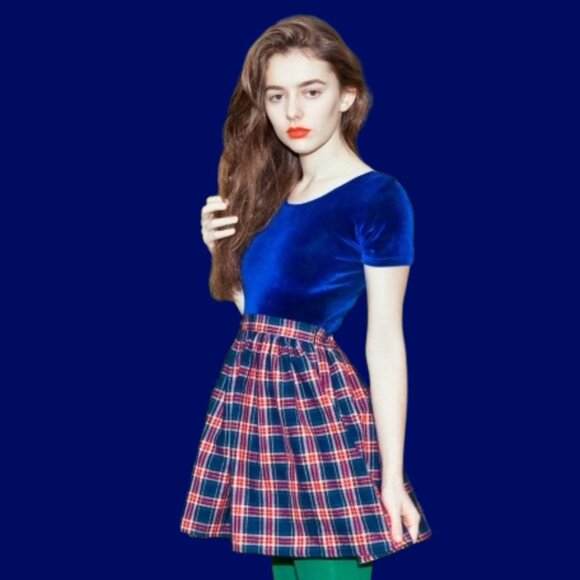 American Apparel Velvet Crop Top - Picture 2 of 2